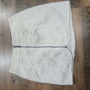 Free People Layla Cordoroy Mini Skirt Cream Front Zipper Grunge Indie Scandi 4